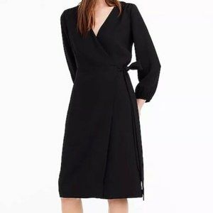 Petite Black Crepe Wrap Dress by J. Crew